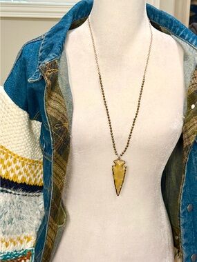 Yellow Arrowhead Pendant Necklace - Women Jewelry